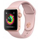Apple Watch Series 3 – 38mm Gold Aluminum Case with Pink Sand Sport Band, GPS, watchOS 4, (MQKW2)