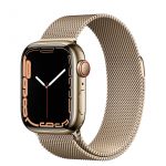 Apple Watch Series 7 Gold Stainless Steel Case with Milanese Loop- 45mm - GPS + Cellular