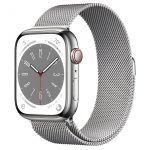Apple Watch series 8 Silver Stainless Steel Case with Milanese Loop 45mm GPS + Cellular