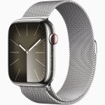 Apple Watch series 9 Silver Stainless Steel Case with Milanese Loop 45mm GPS + Cellular