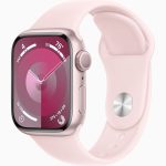 Apple Watch series 9 Pink Aluminum Case with Pink Sport Band 45mm GPS