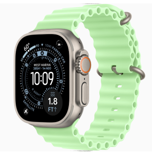 Apple Watch Ultra 3 GPS + Cellular, 49mm Natural Titanium Case & Black Titanium Casewith Neon Green Ocean Band