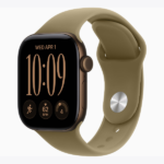 Apple Watch Series 12 GPS, 42mm/46mm Dark Bronze Aluminum Case with Olive Sport Band