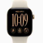 Apple Watch Series 12 GPS, 42mm/46mm Light Gold Aluminum Case with Sand Sport Band - Image 2