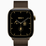 Apple Watch Series 12 GPS + Cellular, 42mm/46mm Radiant Gold Titanium Case with Dark Bronze Milanese Loop - Image 2