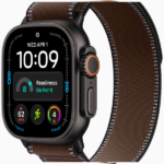 Apple Watch Ultra 4 GPS + Cellular, 49mm Black Titanium Case / Natural Titanium Case with Dark Umber Trail Loop