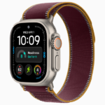 Apple Watch Ultra 4 GPS + Cellular, 49mm Black Titanium Case / Natural Titanium Case with Burgundy Trail Loop - Image 2