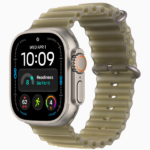 Apple Watch Ultra 4 GPS + Cellular, 49mm Black Titanium Case / Natural Titanium Case with Translucent Kelp Ocean Band
